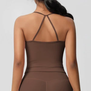 Women Yoga Tank Tops Cross-Border Double-Sided Brushed Tight-Fitting Breathable Cross Back Straps