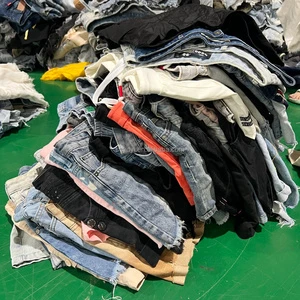 Second Hand Low Waist High Waisted Denim Shorts for Women Market Mixed Bales Supplier Used Denim Shorts Bulk Used Clothing