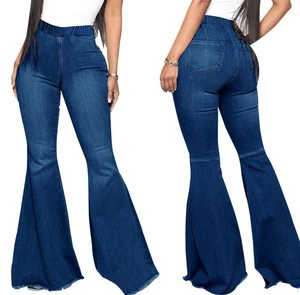 Customized High Waist Stretch Slim Fit Bell-bottom Jeans 2024 Streetwear Casual Women Flared Denim Pants