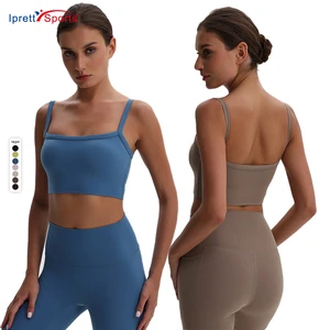 2025 New Arrival Women's Basic Strap Gym Yoga Outfits Quick Dry Breathable Soft Workout Fitness Simple Vest Active Sports Bra