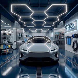 Hexagon Car Wash Working Lights Inspection Detailing Honeycomb Hexagonal Lamp Fixtures Led Garage 8 Hexagon Lights