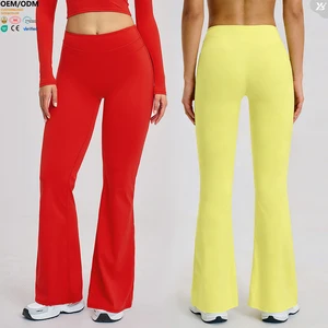 XW-ECK3109 Workout Outfit Elastic Custom Sports Breathable Activewear Gym Clothing Fitness Butt Lifting Flare Yoga Pants