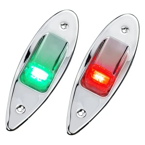 Marine Red And Green Vertical Flush Mount 12 Volts Boat Navigation Lights