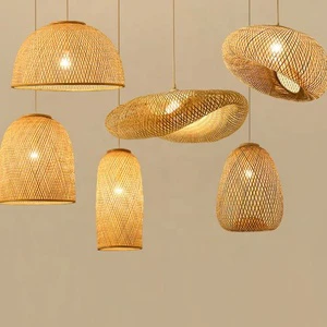 Handmade Small Modern Design Home Woven Bamboo Chandelier Restaurant Farmhouse Rattan Pendant Light For Restaurant Farmhouse