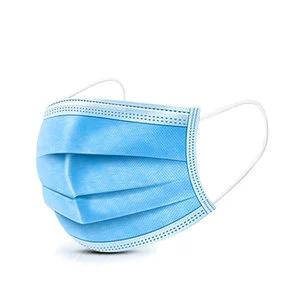 Black Blue Protective Non-Woven 3ly Disposable Face Mask with with Nose Clip and Ear Loops
