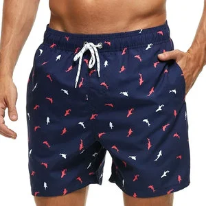 Men Beach Shorts Custom Printing Quick Dry Eco-friendly Breathable Swim Trunks Lightweight Casual Shorts Pockets For Pool Beach
