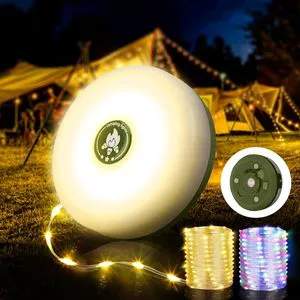 Outdoor String Lights Rechargeable Camping Lighting Portable Tent Light with 8 Modes Hanging LED Lamp