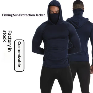 Cross-border Spot Summer Sun Protection Clothing Solid Unisex Tight Quick-Drying Outdoor Hooded Fishing Polyester Long Style