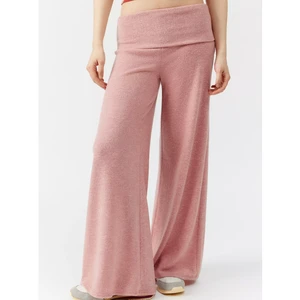 Fashionable Women's Wide Leg Pants Custom Logo Print Solid Color Cotton Soft Fold Flared Bottoms New Designed Flat Front ODM