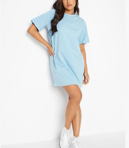 Oversize Plus Size Style Women Casual Fashion Long T-Shirts Girl's Sexy Loose Short Sleeve Shirt Dress