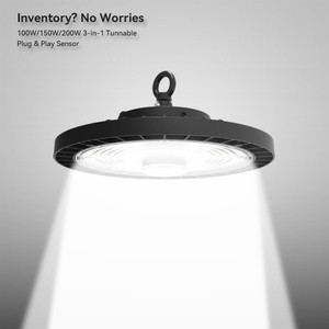 Highbay 100w 150w 200w Commercial & Industrial DIP Dimmable Hi Bay Indoor Warehouse Factory Fixture ufo Led High Bay Lights