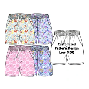 2026 Customizable Boys Printed Swim Shorts Kids Swimwear Custom Print Boys Quick Dry Swim Trunks Summer Beach Pool Low MOQ