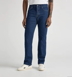 Loose Wide Leg Light Blue Men's Denim Jeans Pant Long Length Straight Bottom Breathable