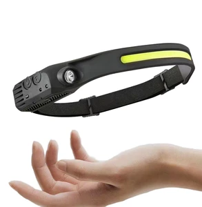 Waterproof USB Rechargeable COB Headlight with Motion Sensor Bright Beam Led Headlamp for Outdoor Camping Fishing