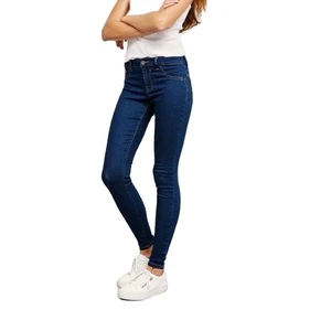 Best Quality Women Denim Jeans Breathable Eco-Friendly Solid Dark Casual Straight Skinny Fit High Waist Direct Factory From BD