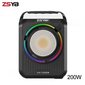 ZSYB YM1000R 200W COB LED Fill Light RGB 2700K-6500K Professional Photography Video Spotlight Lamp APP Control AC Powered Vlog