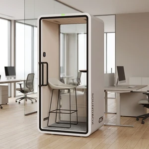 Indoor Privacy Silent Room Soundproof Focus Pod Acoustic Working Booth Glass Door Office Phone Booth