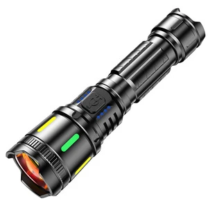 Durable Outdoor Tactical LED Flashlight Rechargeable Lithium-Ion Battery Long-Range Zoom High-Intensity Emergency Lighting for