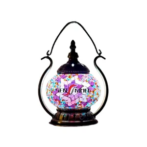 Tiffany Stained Glass Romantic Turkish Classical Mosaic Cafe Portable Style Table Lamp