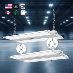80W-300W Led Sensor Square Dimmable Linear Hi Bay Industrial Highbay Led UFO High Bay Light for Warehouse Factory Gym Workshop