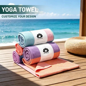 Hot Yoga Mat Towels With Non-slip Grips Sweat Absorbent Blue And Pink Tie-dye Sports Yoga Bikram And Pilates
