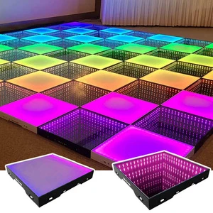 Energy Saving Interactive Led Dance Floor Battery Operate 3ft X 3ft for Rent A Aisle Malaysia with Laminated Glass Mirror Floral