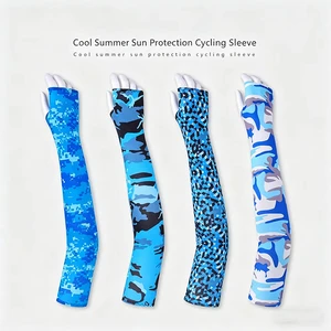 Custom Summer Uv Protection Arm Sleeves Sunscreen Sports Long Arm Sleeves Elastic Quick-Dry Cooling Sleeves For Cycling