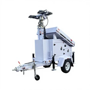 Construction Mining 4x150W IP65 LED Mobile Light Tower 9m Telescopic Mast Solar 6*200AH Battery Portable Outdoor & Garden Use
