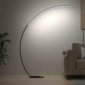 Nordic Aluminum LED Corner Floor Lamp Simple Black White Finish Dimmable for Living Room Decor
