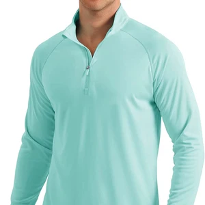 High Quality 1/4 Zip Hooded Pullover Sweatshirt Solid Custom Lightweight Comfortable Breathable UPF 50+ Sun Protection Long