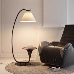 Iron Nordic LED Floor Lamp For Living Room Sofa Side Bedroom Storage With Button-type Control And Warm Light