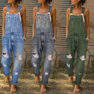 Latest Hot Selling Fashion Versatile Jumpsuits Women Wide Leg Overalls Loose Strap 5XL Pants Denim Jumpsuit Women