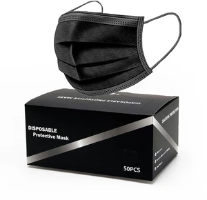 Top Hot Selling Cheap Bulk CE Certified 3Ply Protective Medical Surgical Black Face Masks Disposable