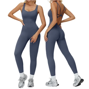 One Piece Yoga Suit Tight Fitting Slimming Jumpsuit for Running Exercise and Fitness