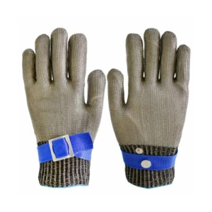 Yokii High Quality Food Grade Stainless Steel Wire ANSI A9 Anti Cut Gloves Mesh Metal Knife Cutting Resistant Butcher Gloves