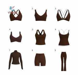 Custom New Fashion Sports Tight Long Sleeve Color Contrast Splicing 2 Piece Set Women Outfit Wear Jogging Set Yoga Wear