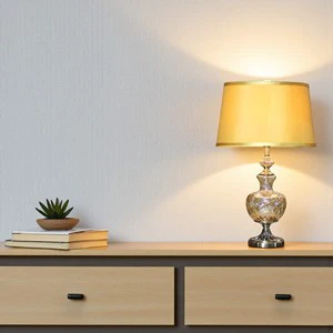 Simple Electric Glass Table Lamps with LED Warm White Light Modern Design for Home Decoration