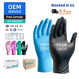Latex Rubber Free Non-Sterile 5 Mil Nitrile Disposable Plastic Gloves for Medical Exam