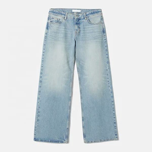 OEM Women's Loose Fit Low Rise Jeans 100% Cotton Light Blue Denim Pants Casual Streetwear Wide Leg Jeans