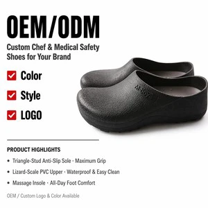 Multi-scene EVA Chef Safety Clogs Waterproof Collar Anti Slip Work Shoes For Restaurant Hospital Nursing Staff Footwear