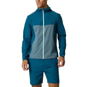 Hot Selling Casual Lightweight Track Suit Sets Hooded Windbreaker Jacket with Zip Pocket Shorts Plus Size for Outdoor Training