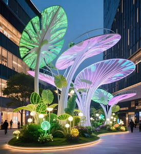 LED Illuminated Leaf & Mushroom Sculptures