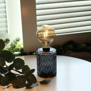 Kanlong 8.5*21.7cm Led Lamp Glass Shade with Glass Edison Filament Bulb Small Led Table Lamp