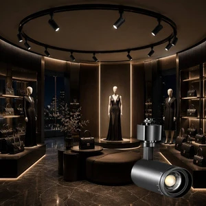 Magnetic LED Framing Projector Zoomable Contour Track Light Adjustable Shaped Beam For Museum Art Gallery Exhibition Lighting