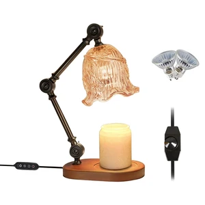 Electric Bamboo Night Light Lamp with Timer Dimming New Fire-Free Candle Warmer for Bedroom Ambient Lamp