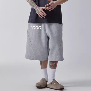 Newest Style 100%Cotton Custom Fashion American Loose Sweatpants Street Casual Thick Heavyweight Street Shorts For Men