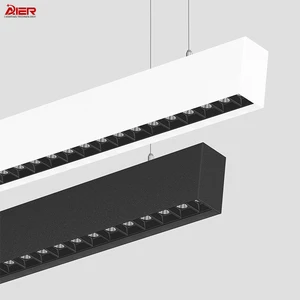 Modern Linear LED Pendant Light Aluminum Anti-Glare Grille Office Dining Restaurant Bar Suspended Ceiling Lighting Fixture