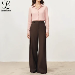 Extra Long Women Office Pants High Waist Workwear Business Ladies Formal Daily Wide Leg Trousers Tall Wholesale Custom Inseam