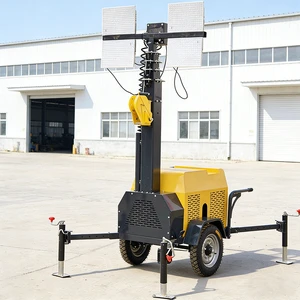7M EPA Euro 5 Solar Diesel Light Tower Portable Telescopic 360 Degree Mobile Trailer LED Light Tower