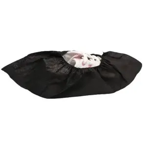 Disposable Black Anti-Skid Full Elastic Shoe Cover Thickened Non-Woven Safety Product